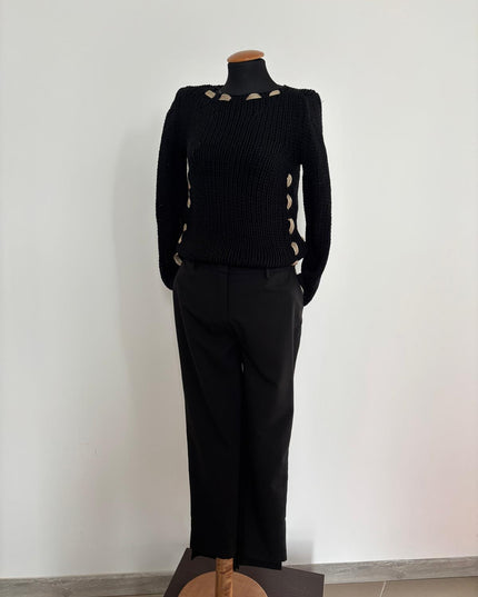 Pantalone Donna JIJIL in Dobbà Nero – Modello Sigaretta | Art. IPE20PA