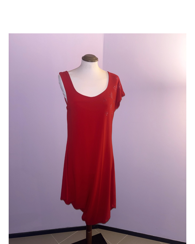 Eleonora Amadei, Abito Corto Trapezio, Rosso , Taglia 48