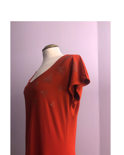 Eleonora Amadei, Abito Corto Trapezio, Rosso , Taglia 48