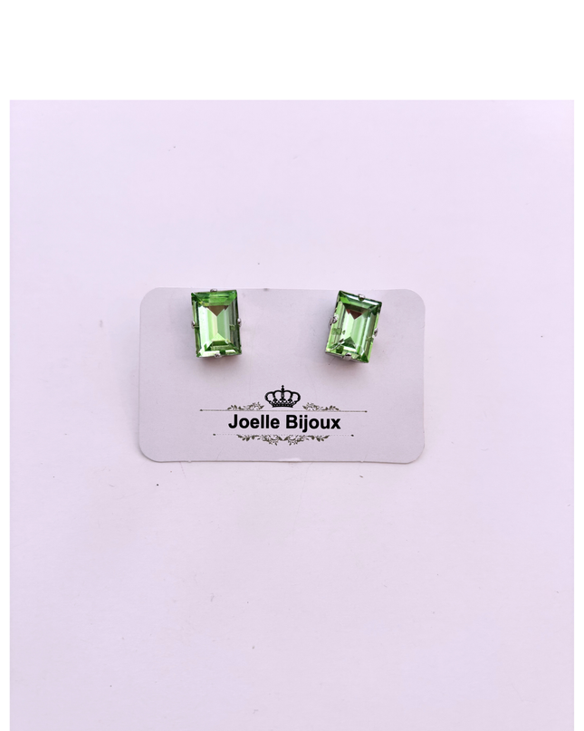 Joelle Bijoux, Orecchini Cristallo Verde Acqua
