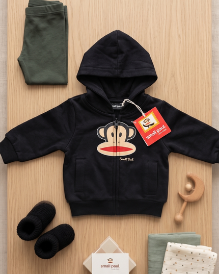 Felpa con Cappuccio Neonato Paul Frank con Stampa Logo – Verde e Blu