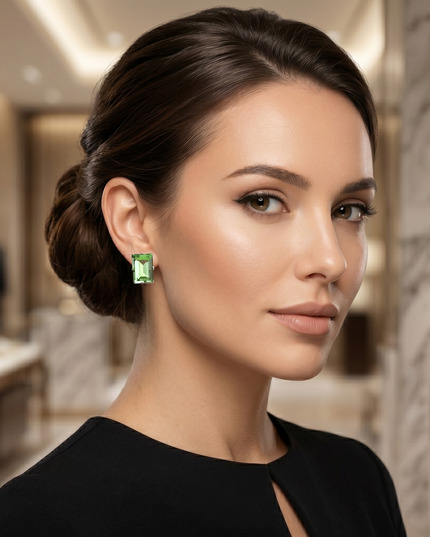 Joelle Bijoux, Orecchini Cristallo Verde Acqua