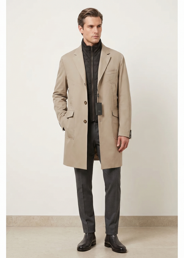 Antonio Basile, Paltò Beige Uomo, Taglia 52,54,56