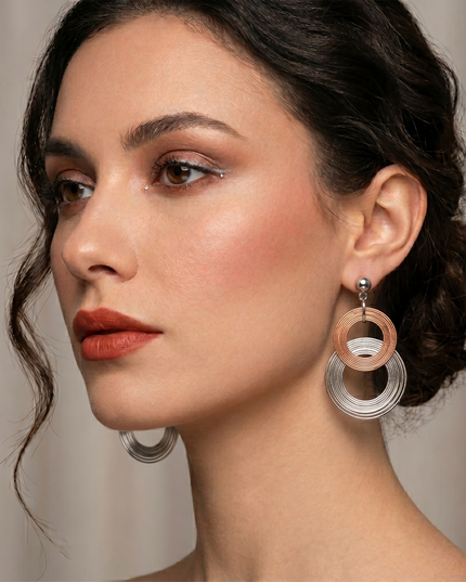 BYS Bijoux, Orecchini Donna a Cerchio Pendenti