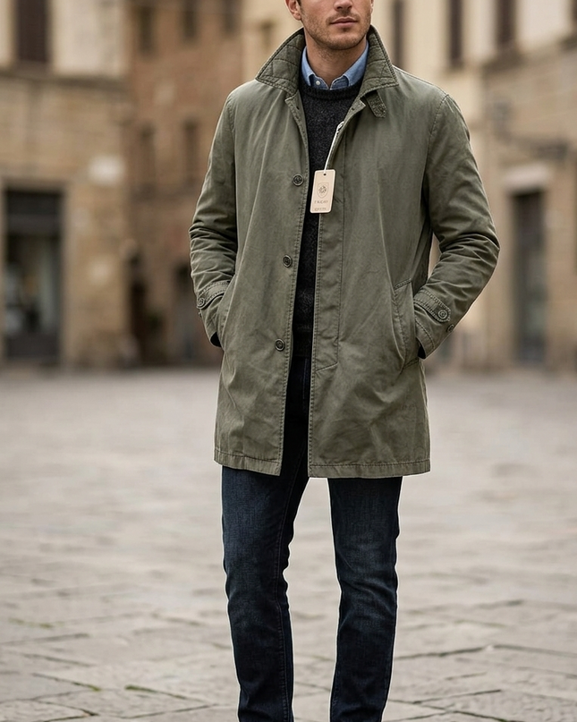 Giacca Media Impermeabile Verde Militare – Mod. Five | Art. TN53