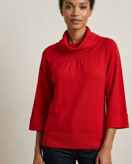 Maglia Donna Viriato Rossa – Fine Merinos Modello Ampio Made in Italy