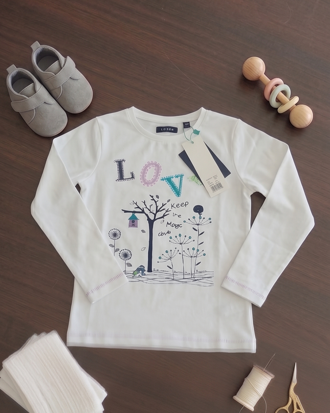 Maglietta Cotone Bimba Blue Seven Verde con Stampe – Art. 675