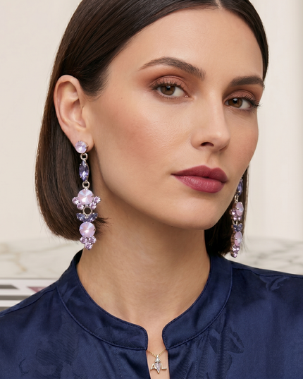 MAKVLA, Orecchini Pendenti in Cristallo Swarovski