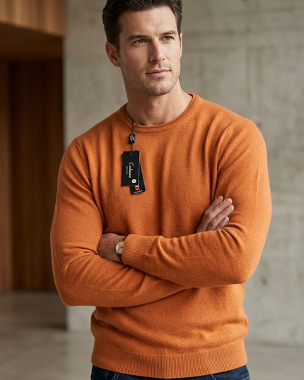 Sottogiacca Uomo Girocollo con Contrasto – Art. 0226 | 50% Lana 20% Cashmere 20% Viscosa | Colore Coccio
