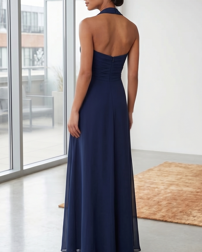 Abito Blu Linea Preziosa in Crêpe – Art. R0103
