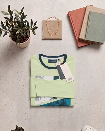 T-shirt Ragazzo Manica Lunga — Verde Mela