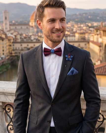 Trittico Uomo Papillon + Pochette + Spilla Bavero – Art. 0126P