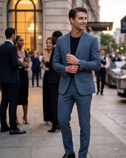 Fradi – Abito Uomo 2 Pezzi Slim Drop 7 | Blu e Grigio