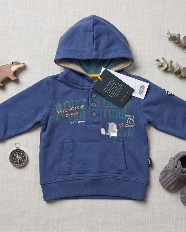 Felpa Neonato con Cappuccio e Tasche Marsupio – Art. 95862X