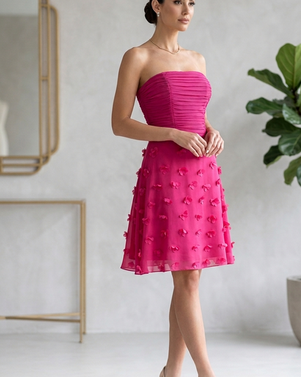 Abito Corto Fucsia Trapezio – Soani