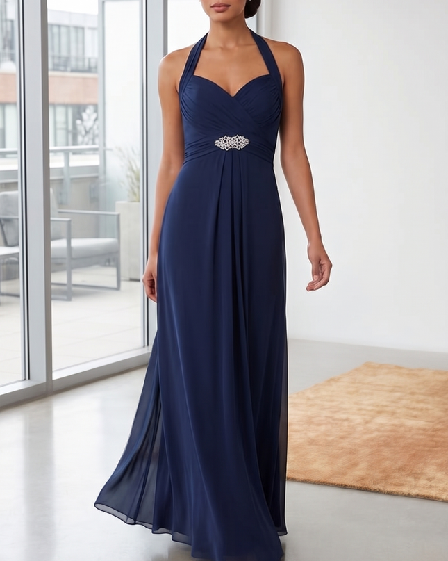 Abito Blu Linea Preziosa in Crêpe – Art. R0103