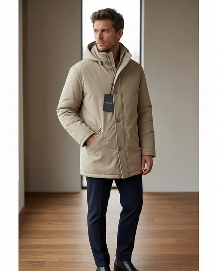 Shamir, Cappotto Invernale Uomo con Cappuccio, Taglia 50