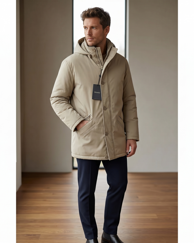 Shamir, Cappotto Invernale Uomo con Cappuccio, Taglia 50