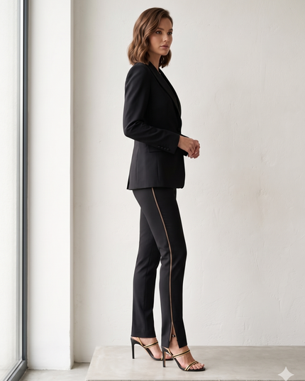 Pantalone Donna JIJIL in Dobbà Nero – Modello Sigaretta | Art. IPE20PA