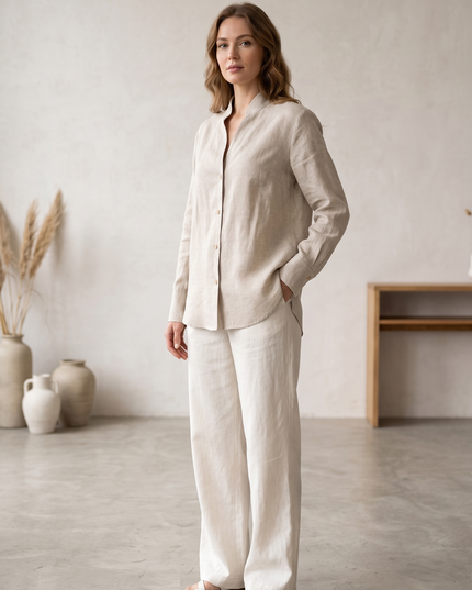 Camicia in Lino Donna LUISA VIOLA Made in Italy – Colore Ecrù | Mod. 5081F
