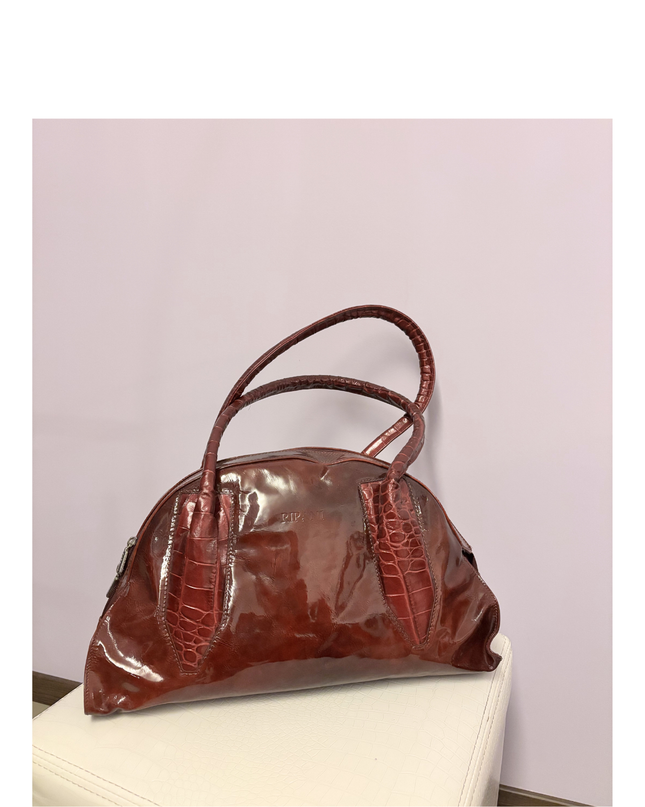 Borsa donna RIPANI Italy,pelle lucida, col. bordeaux