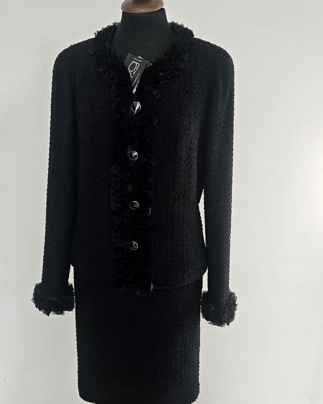 Tailleur Donna Elegante Bouclé – Mod. 420 Nero Tg. 44