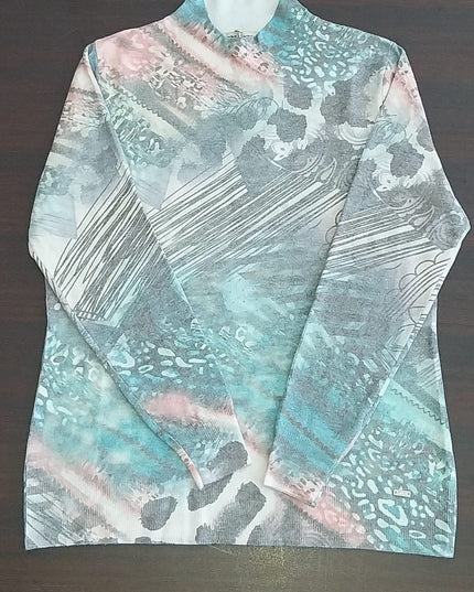 Maglia Donna a Fantasia Multicolore – Scollo a Lupetto – Art. 571