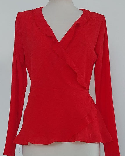 Camicia Donna Chiusura Portafoglio Scollo Profondo – Manica Lunga