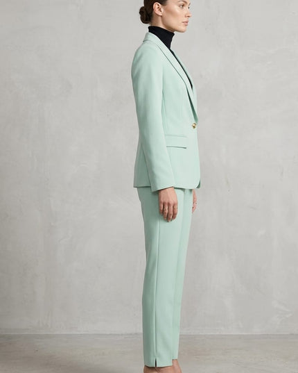 Tailleur Donna Verde Acqua Giacca Monopetto e Pantalone Sigaretta – Art. 997 D.Clara Italy