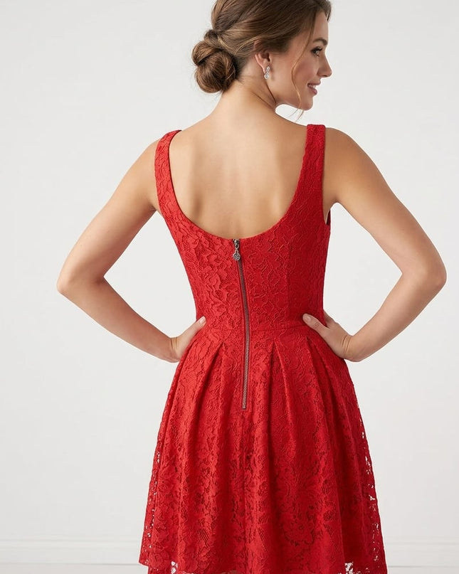 Abitino Rosso in Pizzo Svasato, Taglia 42