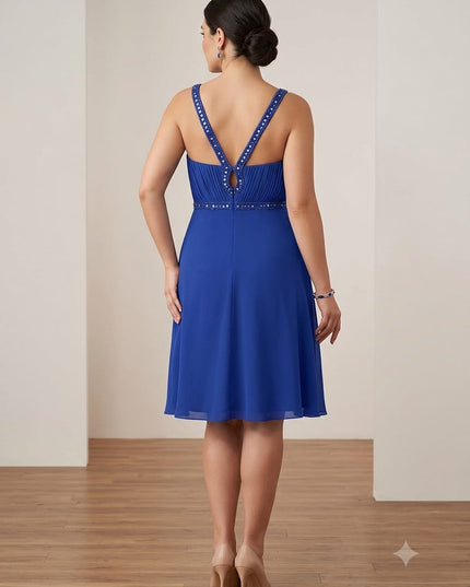 Abito Trapezio con Bretelle Paillettes e Cristalli – Bella di Venus
