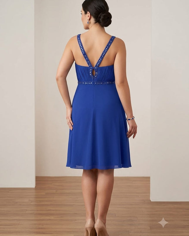 Abito Trapezio con Bretelle Paillettes e Cristalli – Bella di Venus