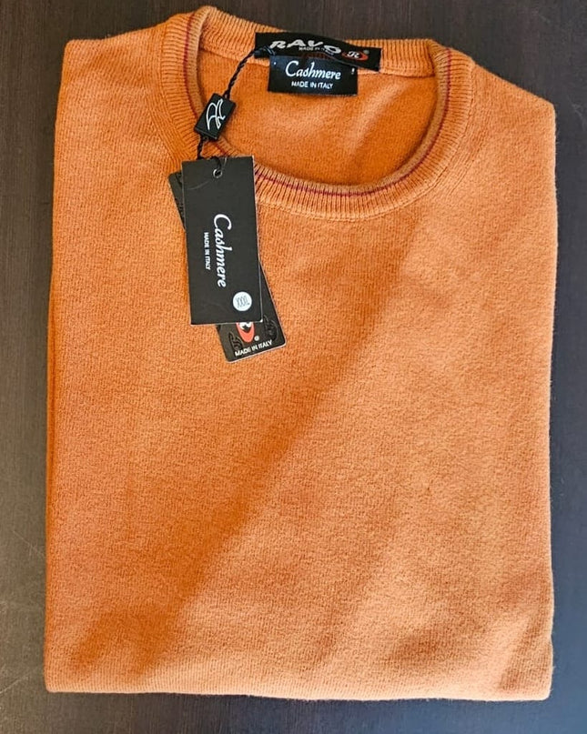 Sottogiacca Uomo Girocollo con Contrasto – Art. 0226 | 50% Lana 20% Cashmere 20% Viscosa | Colore Coccio
