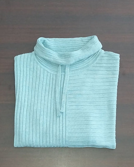 Maglioncino Donna Lana Merinos, Poliestere e Acrilico Acqua