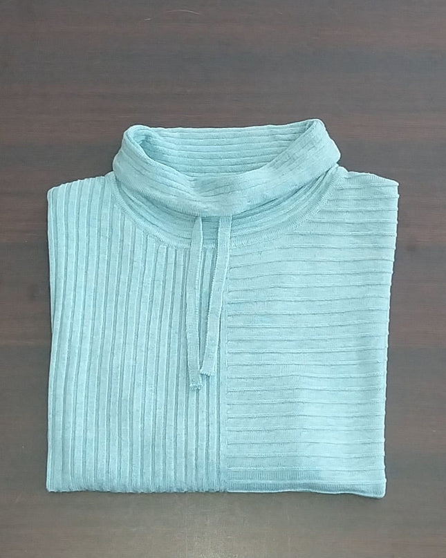 Maglioncino Donna Lana Merinos, Poliestere e Acrilico Acqua