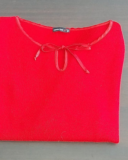 Maglietta Donna Caterina Rossa – Lana e Acrilico Made in Italy ultimo pezzo