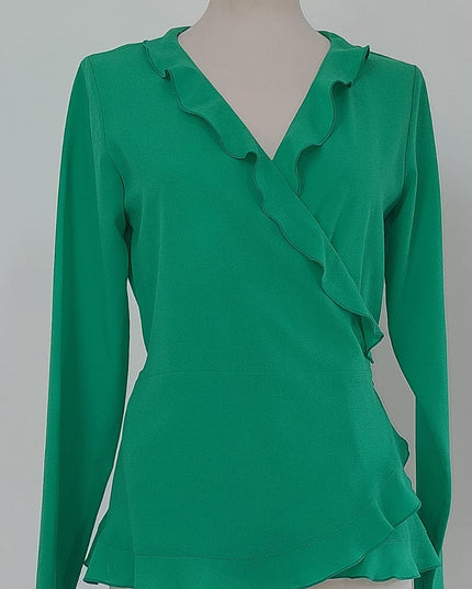 Camicia Donna Chiusura Portafoglio Scollo Profondo – Manica Lunga