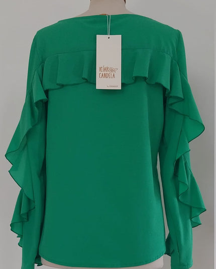 Casacca Donna in Crepe Verde Smeraldo – Scollo Rotondo | Art. 1840