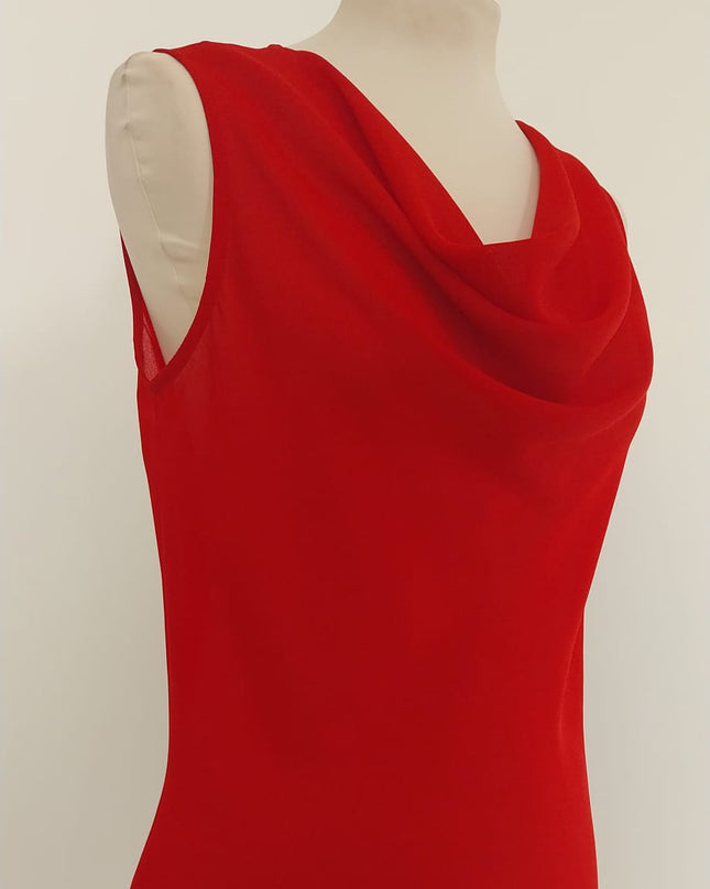 Sottogiacca Donna in Crepe Rosso – Scollo ad Anello | Made in Italy