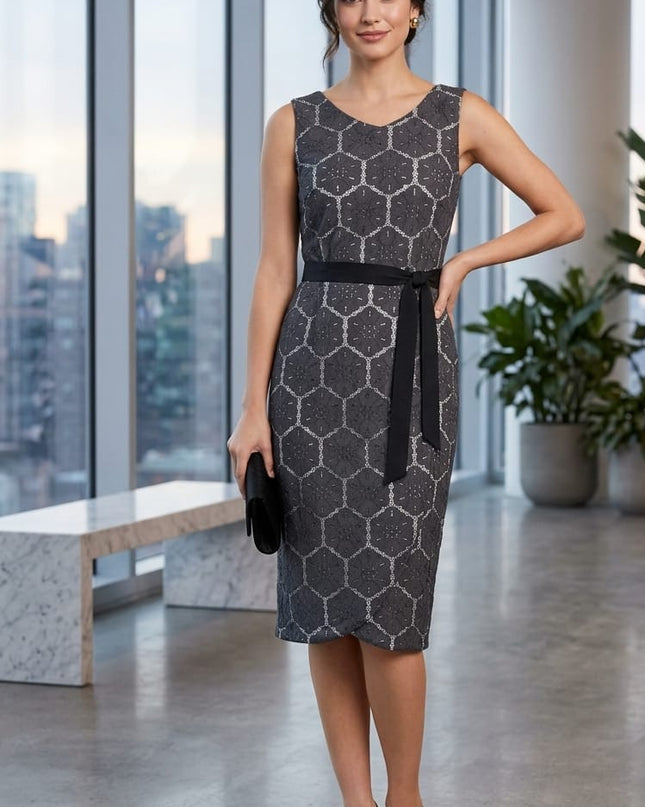 Tubino in Pizzo con Gonna Portafoglio – Cintura Raso Nero – Linea MASSDC