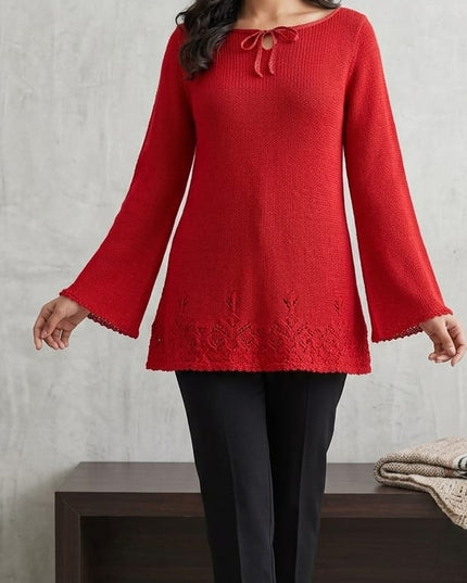 Maglietta Donna Caterina Rossa – Lana e Acrilico Made in Italy ultimo pezzo