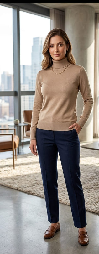 Dolcevita Donna Lana Merinos Color Corda – Taglia 46