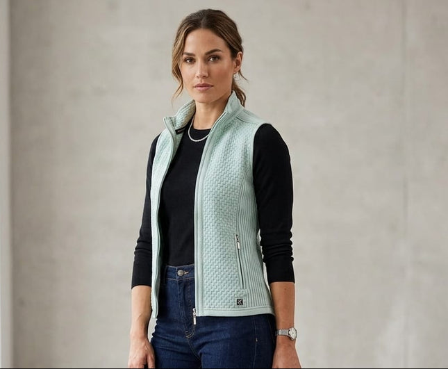 Smanicato Donna Nido d'Ape con Cerniera Verde Acqua