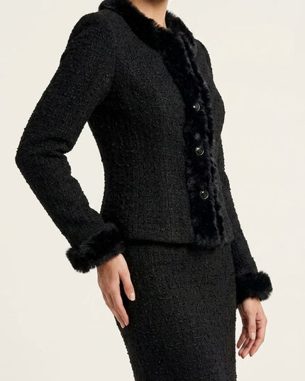 Tailleur Donna Elegante Bouclé – Mod. 420 Nero Tg. 44
